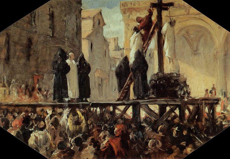 Stefano Ussi The Execution of Savonarola oil painting image
